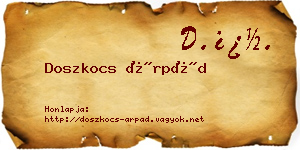 Doszkocs Árpád névjegykártya