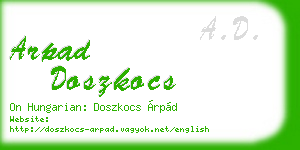 arpad doszkocs business card